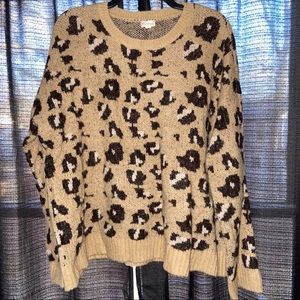 Cheetah print sweater worn once